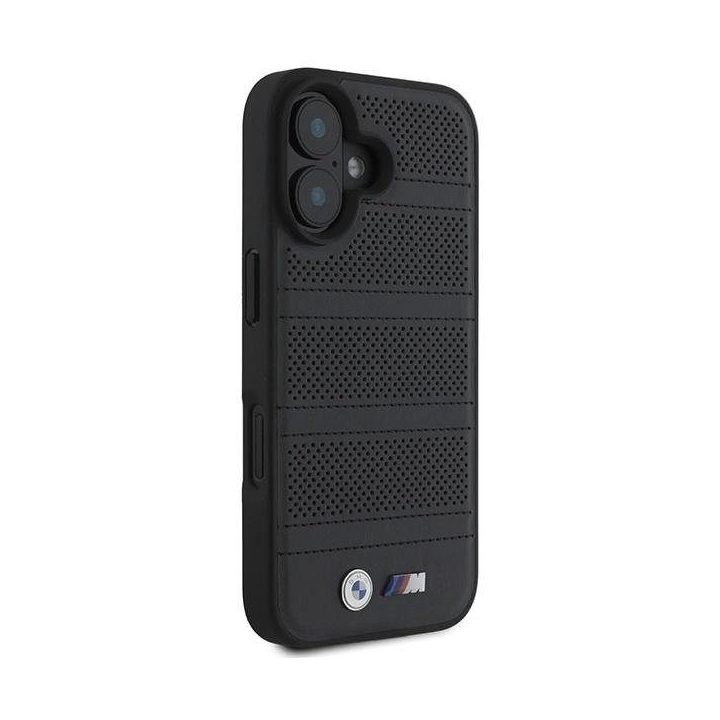 BMW M Perforuoto ir siūto Linijos MagSafe dėklas iPhone 16 – juodos spalvos