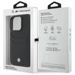 BMW dėklas-kišenėlė su kortele iPhone 16 Pro Max“ – juoda