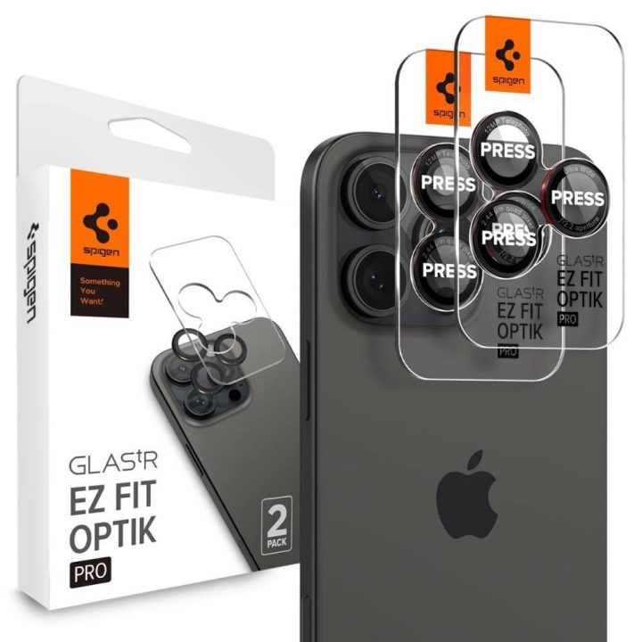 grūdintas stiklas skirtas iPhone 14 Pro / Pro Max / 15 Pro / Pro Max / 16 Pro / 16 Pro Max“ kamerai – juodos spalvos