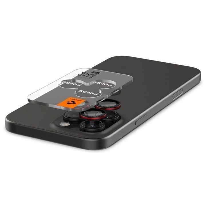 grūdintas stiklas skirtas iPhone 14 Pro / Pro Max / 15 Pro / Pro Max / 16 Pro / 16 Pro Max“ kamerai – juodos spalvos