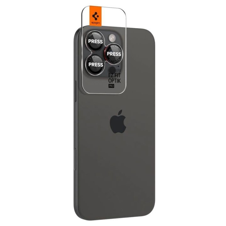 grūdintas stiklas skirtas iPhone 14 Pro / Pro Max / 15 Pro / Pro Max / 16 Pro / 16 Pro Max“ kamerai – juodos spalvos