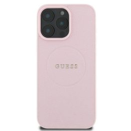 Guess Grained Ring MagSafe“ iPhone 16 Pro“ dėklas – rožinis