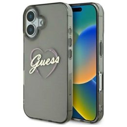Guess IML Heart“ dėklas iPhone 16 Plus“ – juodos spalvos
