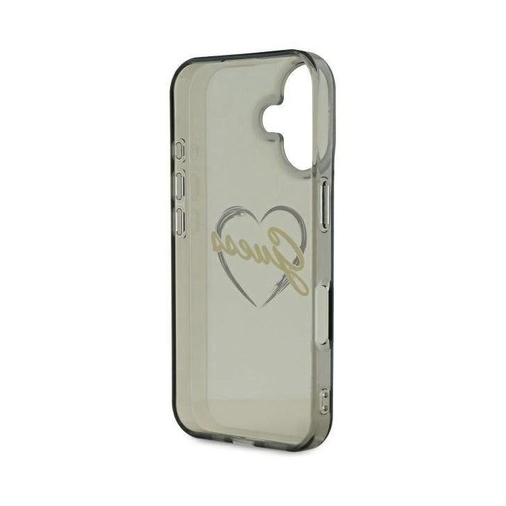 Guess IML Heart“ dėklas iPhone 16 Plus“ – juodos spalvos