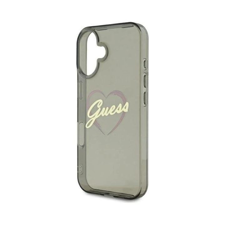 Guess IML Heart“ dėklas iPhone 16 Plus“ – juodos spalvos