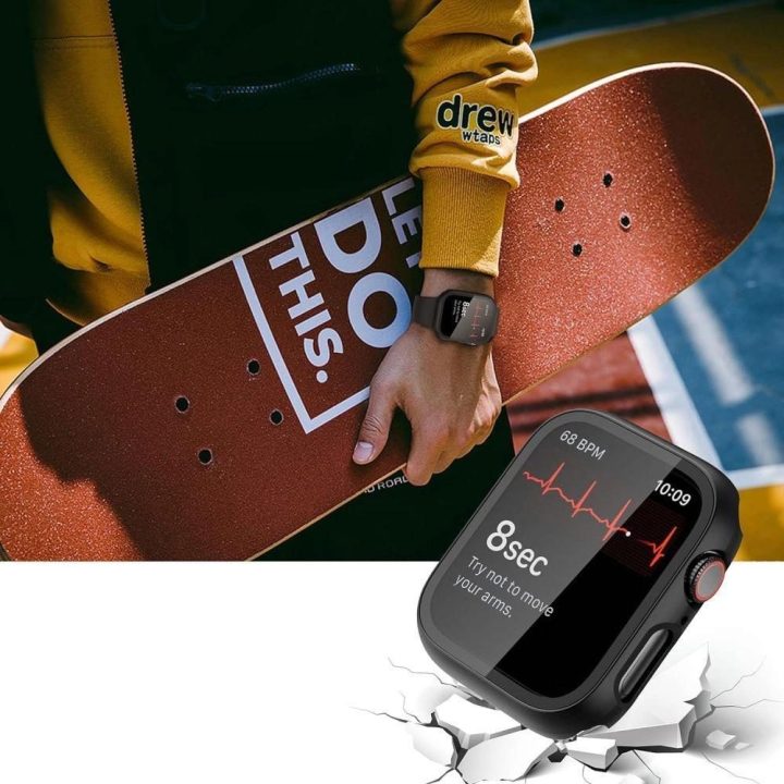 grūdinto stiklo dėklas Apple Watch 10“ (42 mm) – juodas