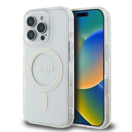 iPhone 16 Pro 6.3 skaidrų / permatomą tvirtą korpusą IML Glitter Circle MagSafe