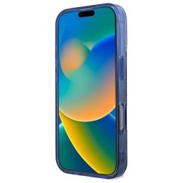 Guess IML Peony On 4G Fone už iPhone 16 Pro - Mėlynas