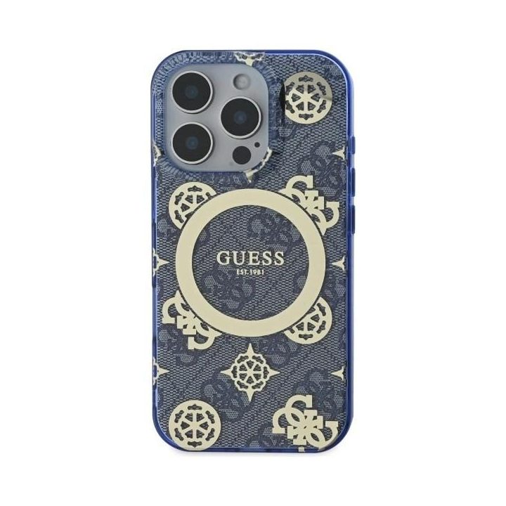 Guess IML Peony On 4G Fone už iPhone 16 Pro - Mėlynas