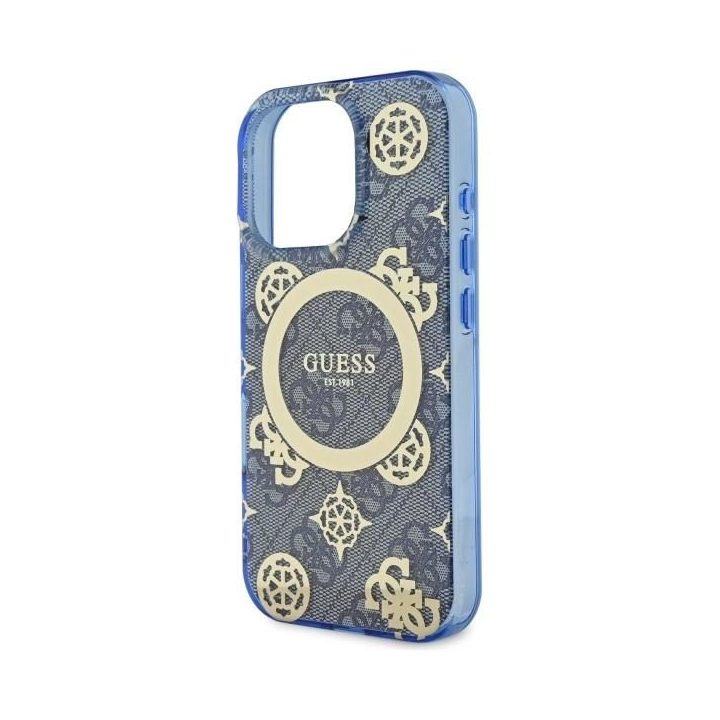 Guess IML Peony On 4G Fone už iPhone 16 Pro - Mėlynas