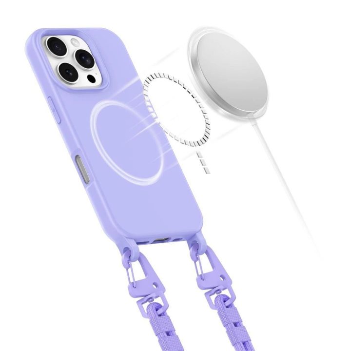 dėklas su virvele skirtas iPhone 16 Pro - violetinė