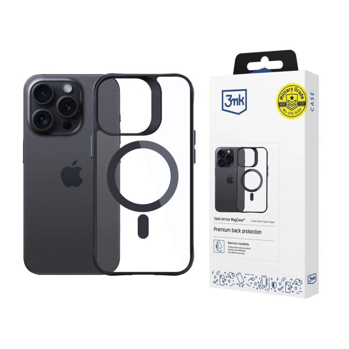 dėklas iPhone 14 Pro Max“ – skaidrus su juodu rėmeliu