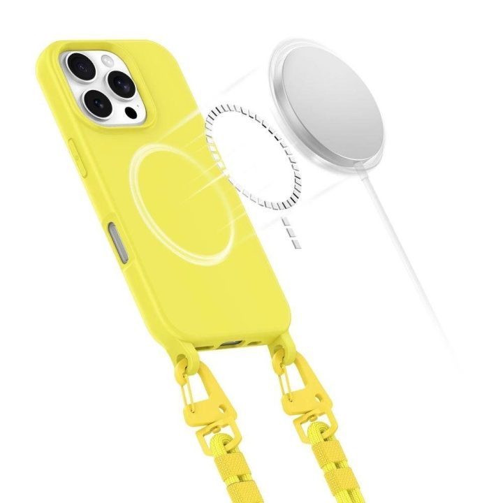 dėklas su dirželiu iPhone 16 Pro Max“ – geltonas