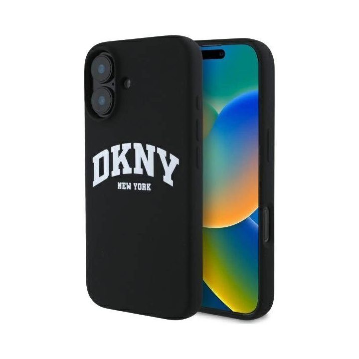 dėklas su baltu atspausdintu logotipu iPhone 16