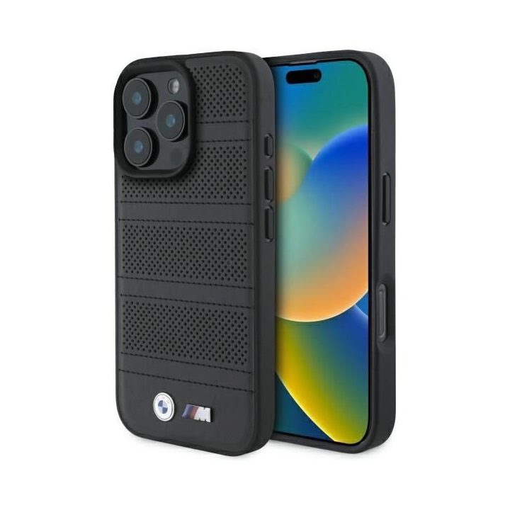 BMW M Perforated And Stitched Line MagSafe“ dėklas skirtas iPhone 16 Pro Max“ – juodas