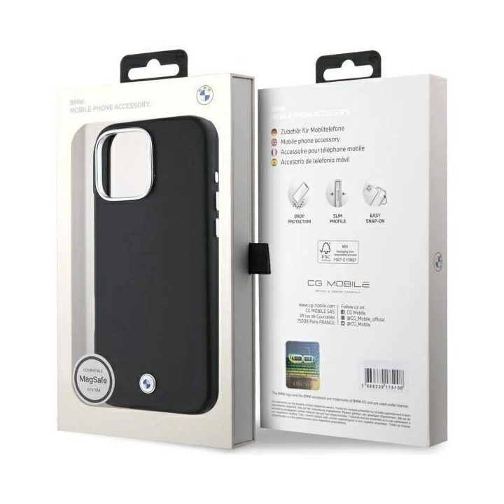 BMW metalinisdėklas iPhone 16 Pro Max“ – juodas