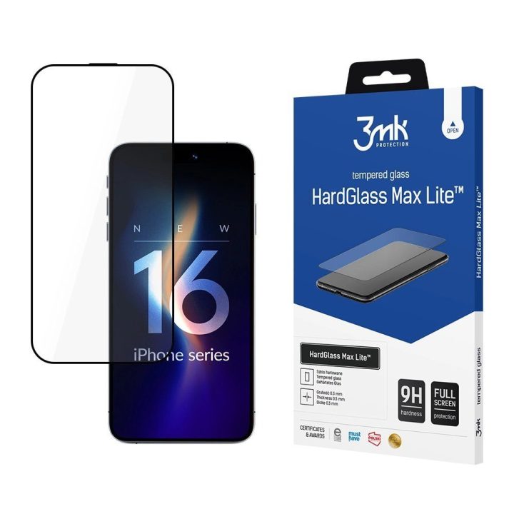 grūdintas stiklas su juodu rėmeliu iPhone 16 Pro Max