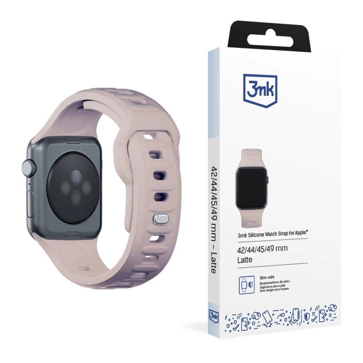silikono laikrodžio dirželis Apple Watch 42 / 44 / 45 / 49 mm - smėlio spalvos