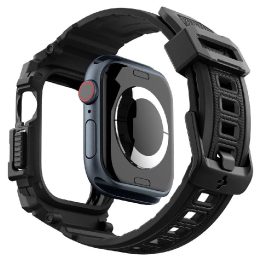 Spigen Rugged Armor Pro Apple Watch 10 (42 mm) Dirželio dėklas – juodas