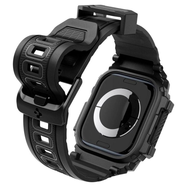 Spigen Rugged Armor Pro Apple Watch 10 (42 mm) Dirželio dėklas – juodas