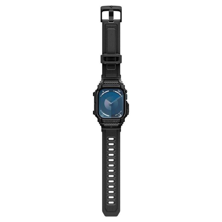 Spigen Rugged Armor Pro Apple Watch 10 (42 mm) Dirželio dėklas – juodas
