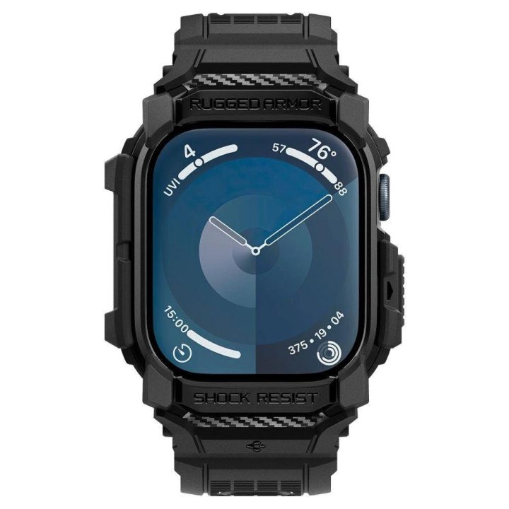 Spigen Rugged Armor Pro Apple Watch 10 (42 mm) Dirželio dėklas – juodas