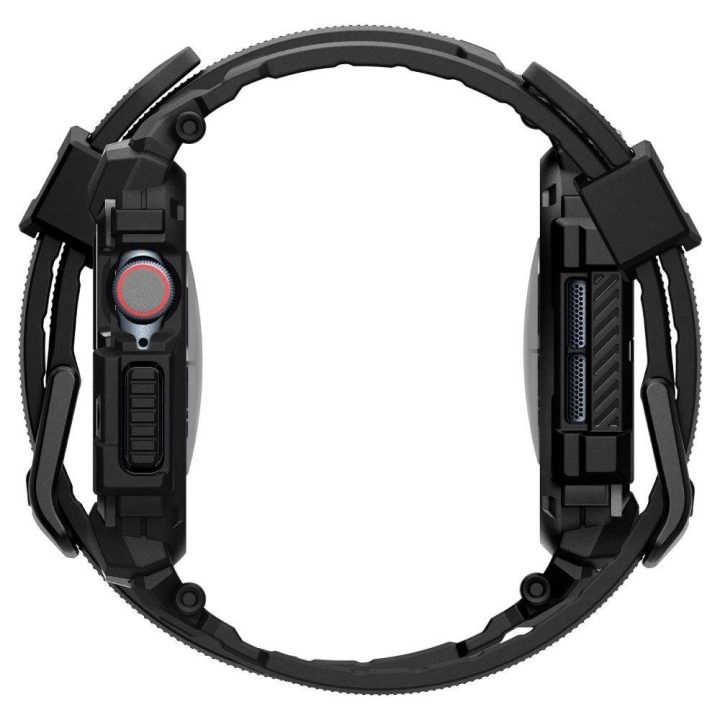 Spigen Rugged Armor Pro Apple Watch 10 (42 mm) Dirželio dėklas – juodas
