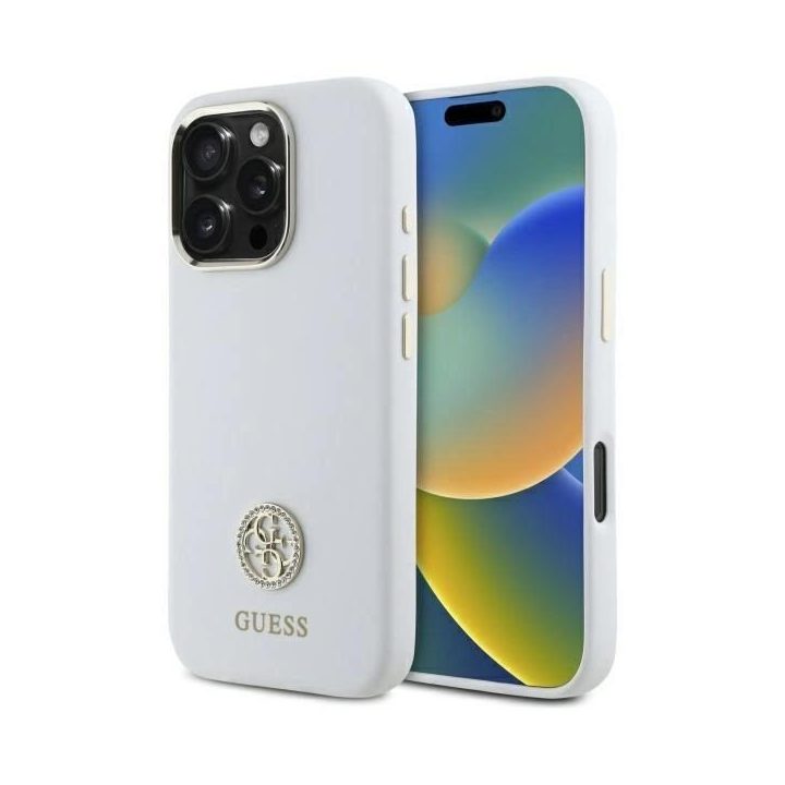 Strass 4G dėklas iPhone 16 Pro - baltas