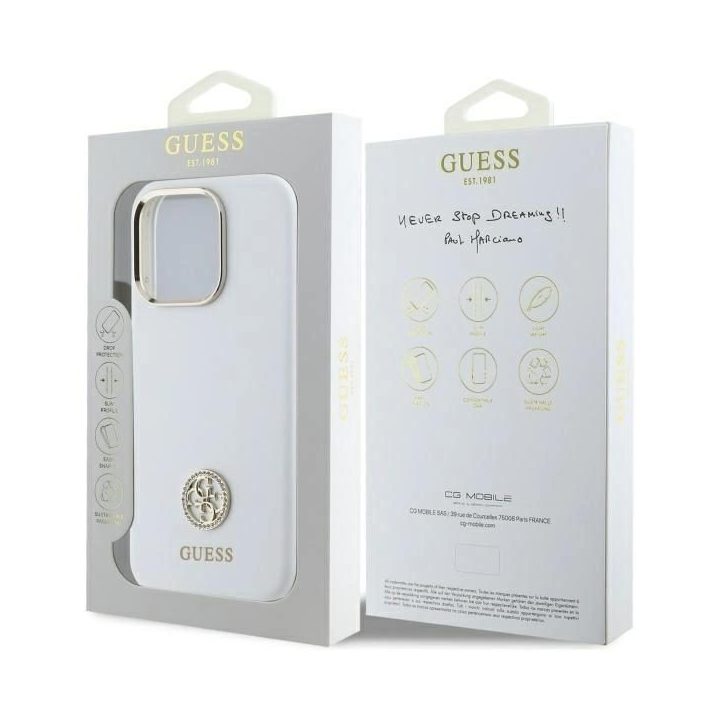 Strass 4G dėklas iPhone 16 Pro - baltas