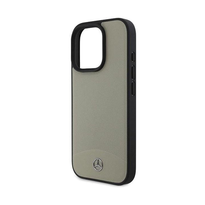 Mercedes MB“ tekstūrinis ir lygus odinis MagSafe“ dėklas iPhone 16 Pro Max“ – smėlinis