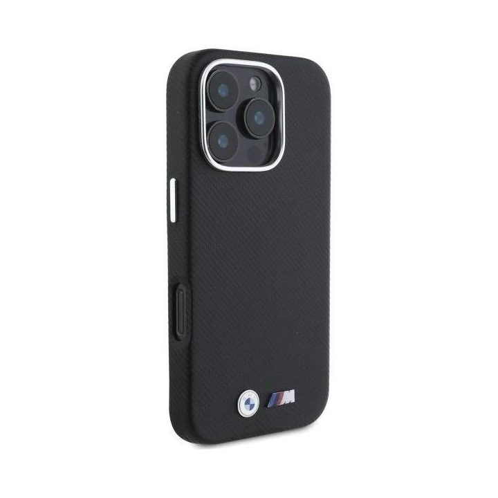 BMW M Edition Kevlar Wrapped Metal iPhone 16 Pro Max“ dėklas – juodas