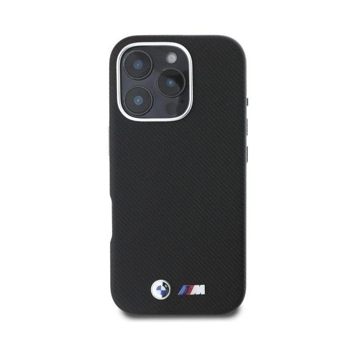 BMW M Edition Kevlar Wrapped Metal iPhone 16 Pro Max“ dėklas – juodas