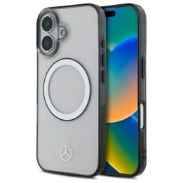 Mercedes“ logotipas iPhone 16“ dėklas – permatomas