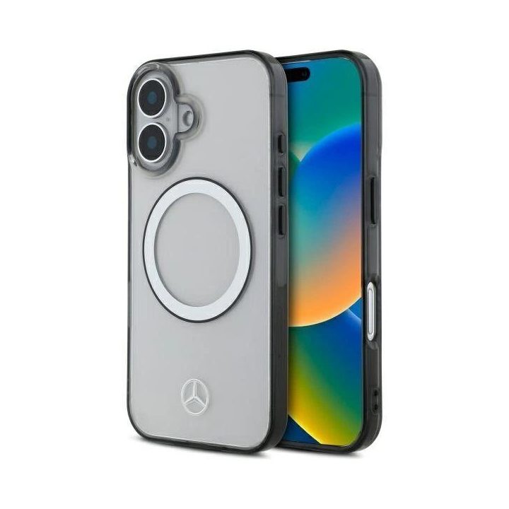Mercedes“ logotipas iPhone 16“ dėklas – permatomas