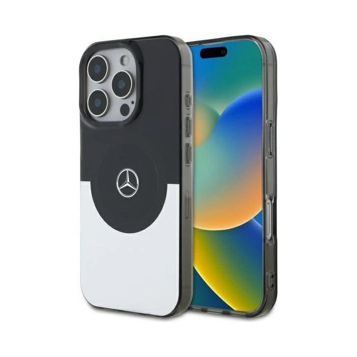 Mercedes“ dvisluoksnis BiColor“ MagSafe“ dėklas iPhone 16 Pro Max“ – sidabro spalvos