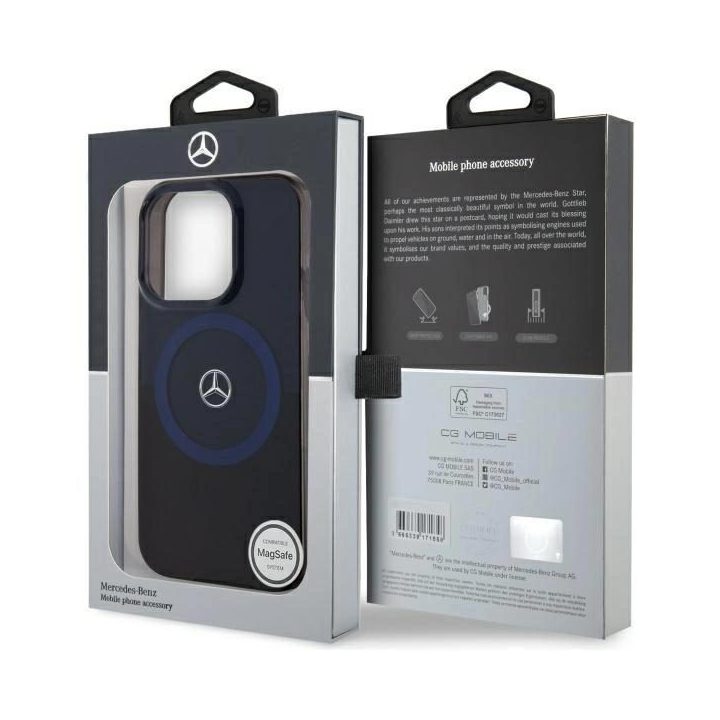 Mercedes MB“ dvisluoksnis dvipusis MagSafe“ dėklas iPhone 16 Pro Max“ – mėlynas