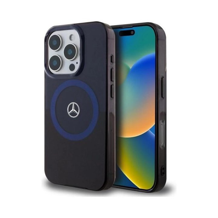 Mercedes MB“ dvisluoksnis dvipusis MagSafe“ dėklas iPhone 16 Pro Max“ – mėlynas