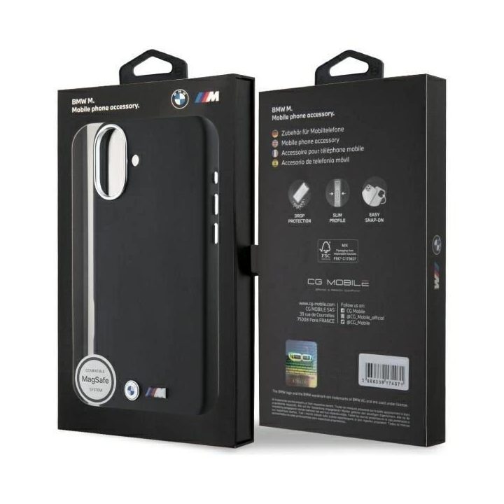 BMW M Smooth Mag Safe“ dėklas iPhone 16“ juodas