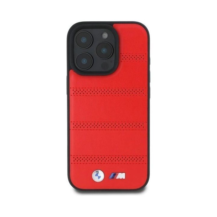 BMW M Perforuoto ir Siūtojo MagSafe Dėklas iPhone 16 Pro Max - Raudona