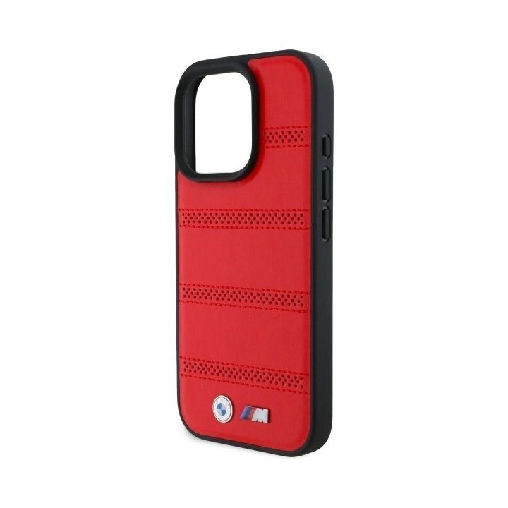 BMW M Perforuoto ir Siūtojo MagSafe Dėklas iPhone 16 Pro Max - Raudona