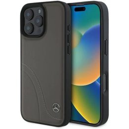 Mercedes-Benz MB Curved Stitches“ odinis dėklas iPhone 16 Pro Max“ – rudas