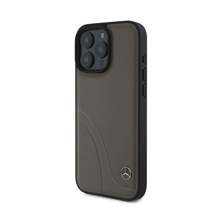 Mercedes-Benz MB Curved Stitches“ odinis dėklas iPhone 16 Pro Max“ – rudas