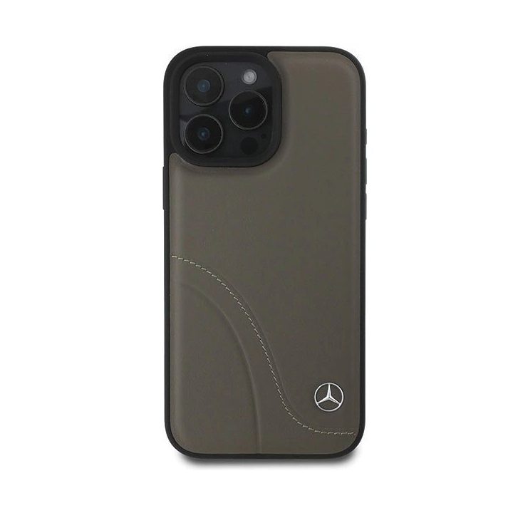 Mercedes-Benz MB Curved Stitches“ odinis dėklas iPhone 16 Pro Max“ – rudas