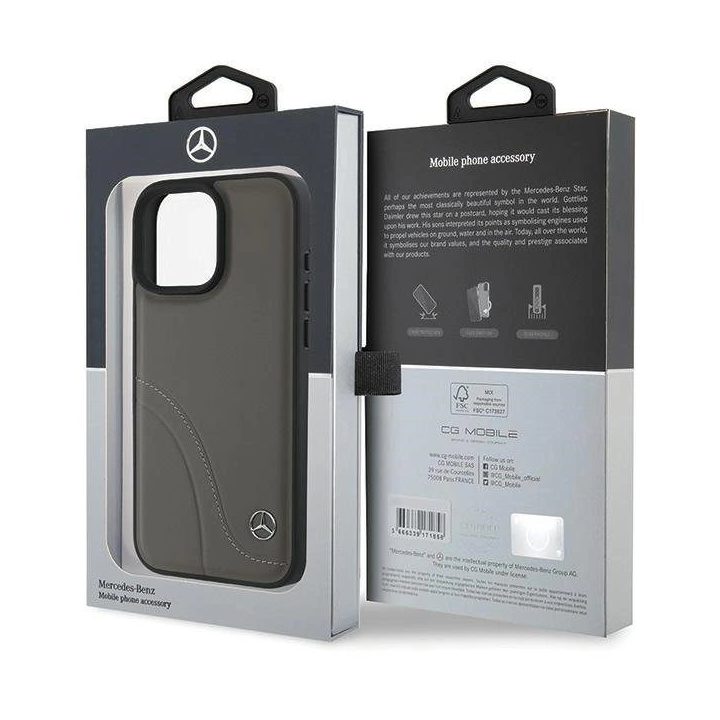 Mercedes-Benz MB Curved Stitches“ odinis dėklas iPhone 16 Pro Max“ – rudas