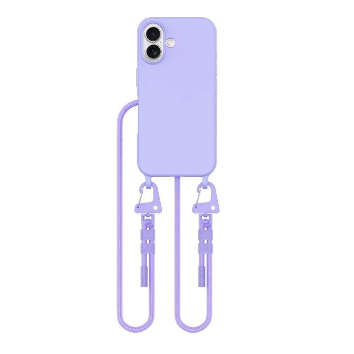dėklas su dirželiu, skirtas iPhone 16 – violetinis