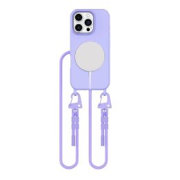dėklas su laideliu iPhone 16 Pro Max - violetinė