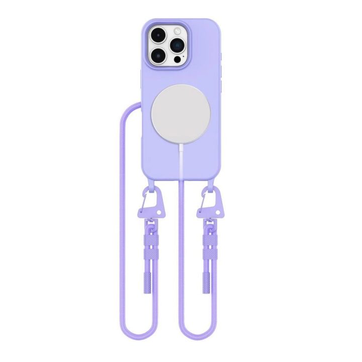 dėklas su laideliu iPhone 16 Pro Max - violetinė