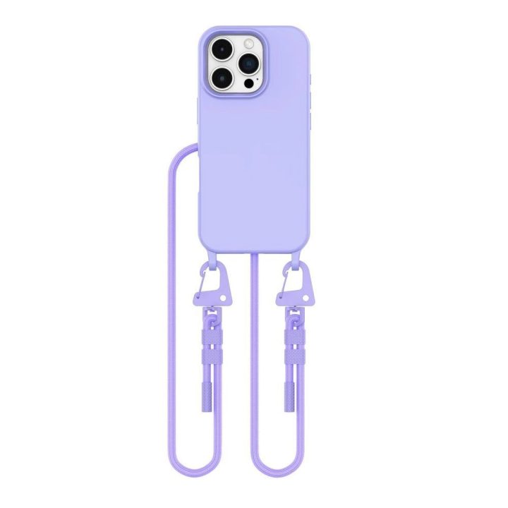 dėklas su laideliu iPhone 16 Pro Max - violetinė