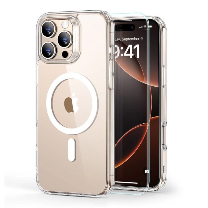 dėklas + grūdintas stiklas iPhone 16 Pro Max“ - skaidrus