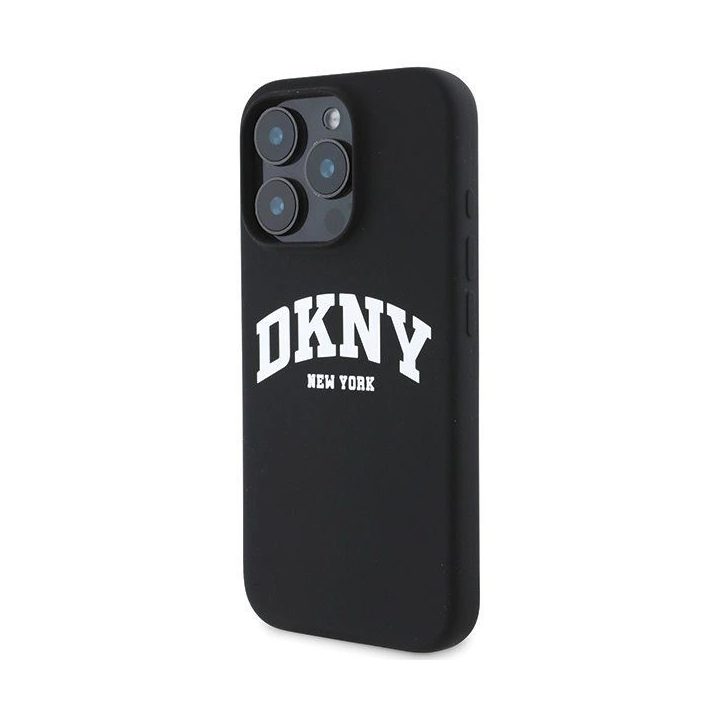silikoninis MagSafe“ dėklas su logotipu iPhone 16 Pro Max“ – juodas